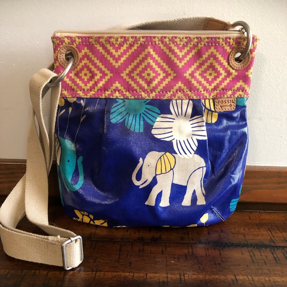 Fossil Pink and Blue Crossbody Bag